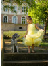Yellow Tulle Ruffles Flower Girl Dress Birthday Party Dress